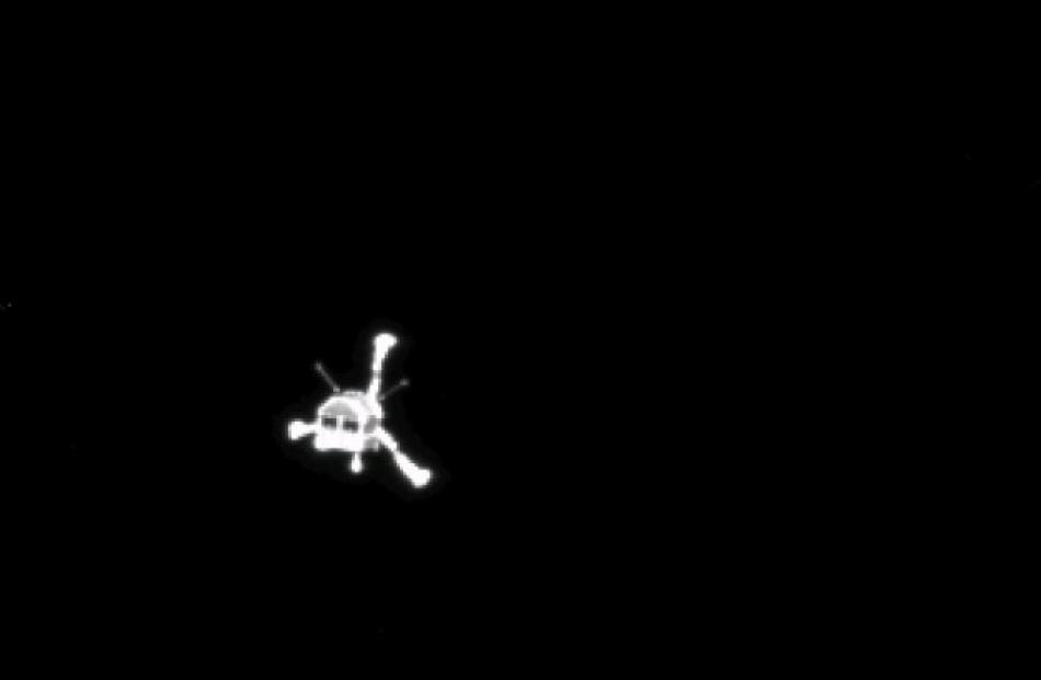 The picture of the Philae lander released by the European Space Agency ESA shortly after its...