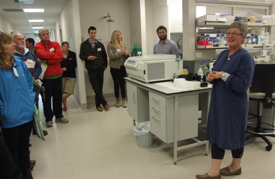 Lab technician Nicky Cassie explains the workings of a laboratory at Invermay.