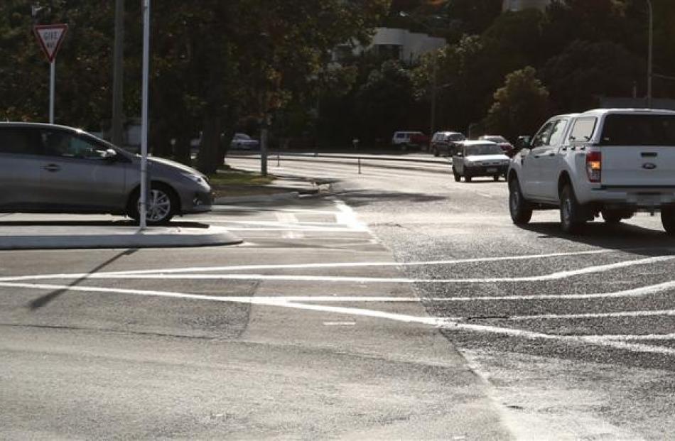 A driver (in the vehicle at right) corrects after realising they were  headed into the oncoming...