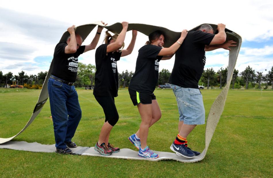 Tackling the Digger Track Challenge were: (from left) Bill Carson, Sheryl Cormack, Annabel Girvan...