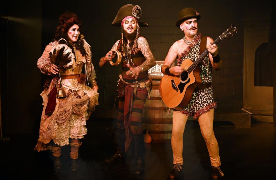 Performers (from left) Larissa Lofley as Miss Lucy Drawers, Rich Manic as Captain Festus McBoyle...