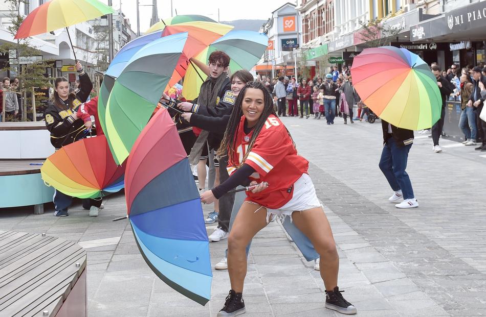 Otepoti Flashmob led by choreographer Xzenia Witehira Kutia entertained in the recently reopened...