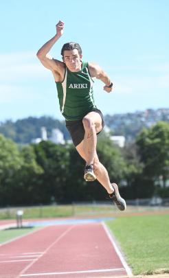 National long jump champion Shay Veitch training at the Caledonian Ground.

