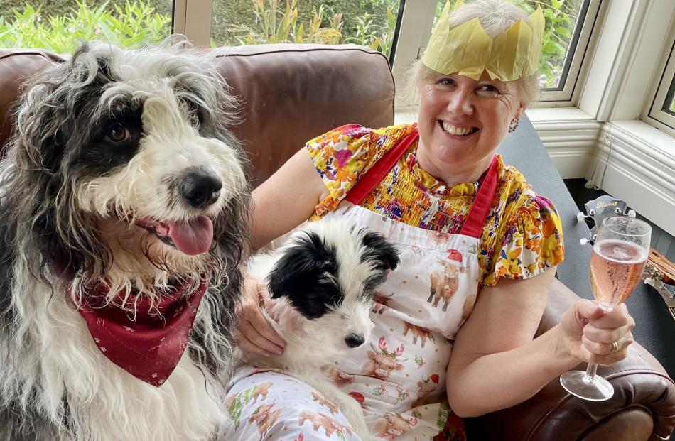 Merlin, Bella and Kris McLeod, of Port Chalmers, relax after Christmas 
...