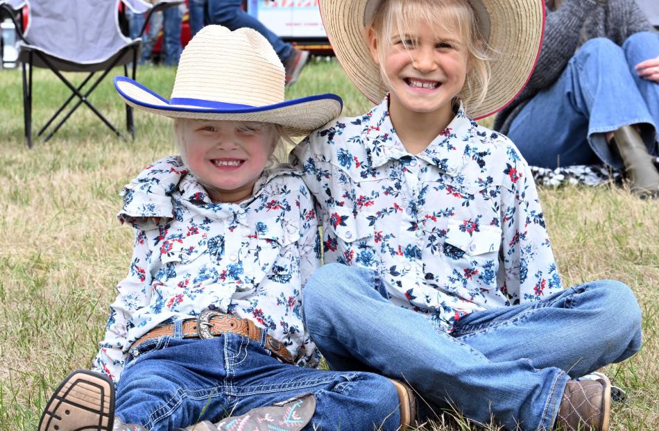 Scarlett Cleaver, 3, and sister Mila, 7, of Maheno in North Otago, enjoy a day with the family at...