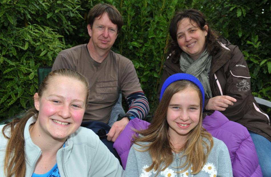 Front row: Devon (15), and Bronte (11) and, back row: Robbie and Charlotte Allen, all of Dunedin.