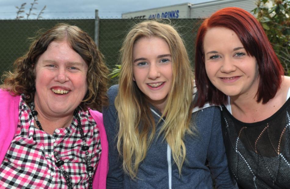 Sally, Nikita (14) and Rachel Bellew, all from Temuka.
