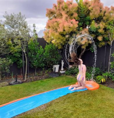 Epic hair choreography ... In the spirit of fun and summer, behold 10-year-old Annabelle McMillan...