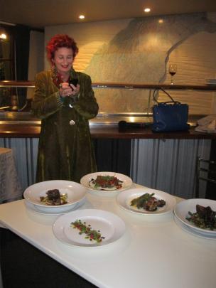Peta Mathian judges the BBQ challenge final.