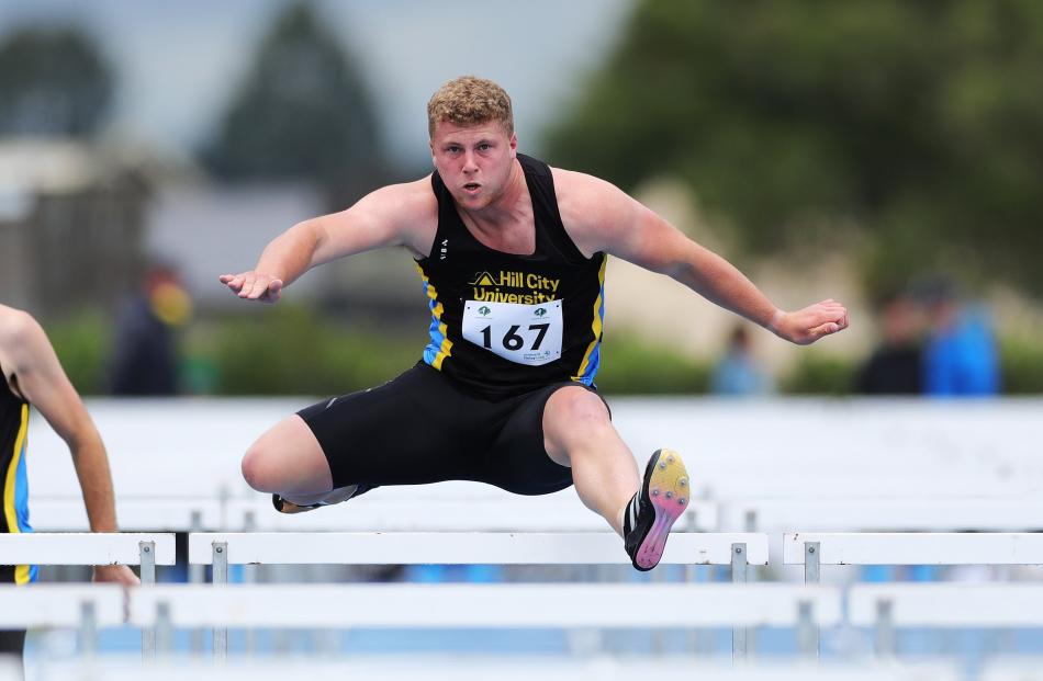 Hill City-University athlete Cameron Moffitt finished second in the men’s 110m hurdles.