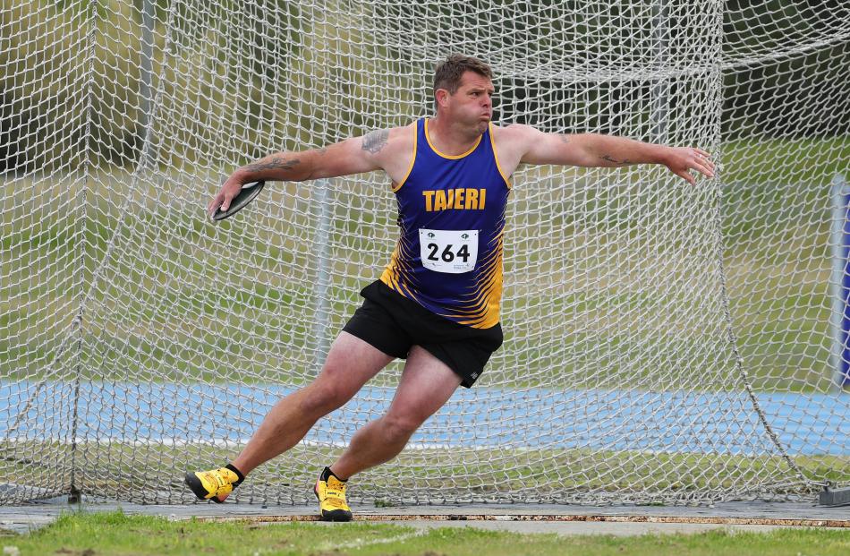 Taieri thrower Kieran Fowler won both the men’s discus and shot put at the Lovelock Classic in...
