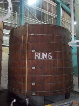 A vat of white rum at the Fiji Rum Company's Lautoka distillery.