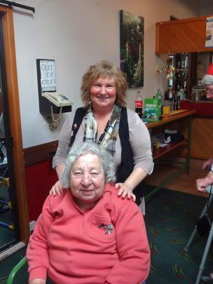 Lois Dick of Kimberley rest home, Palmerston, with Kimberley activities officer, Irene Beel, of...