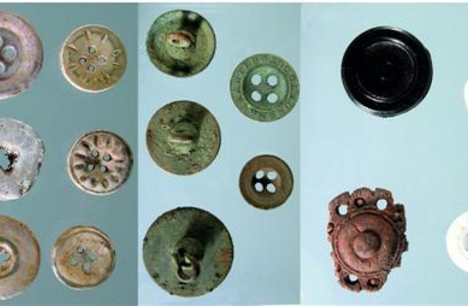 Buttons excavated from the Bay of Islands site.