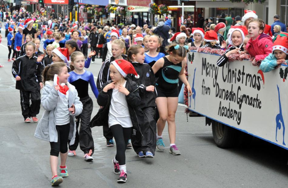 The Dunedin Gymnastic Academy float.
