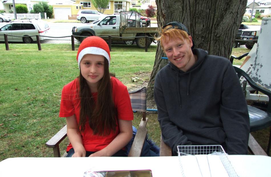 Caitlin Richards (13) of Roxburgh and her cousin Tyler Grant, of Christchurch.