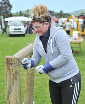 Ailsa McWilliam, of West Otago, in the fencing section.