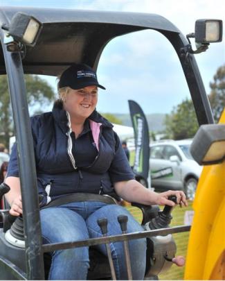 Ann Linton, of West Otago, in the mini digger section.