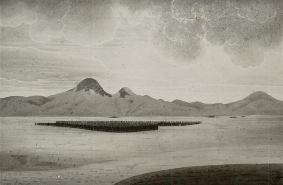 ''Taieri Bush and Saddle Hill'', 1856, by John Buchanan, Ref: E-207-q-032
