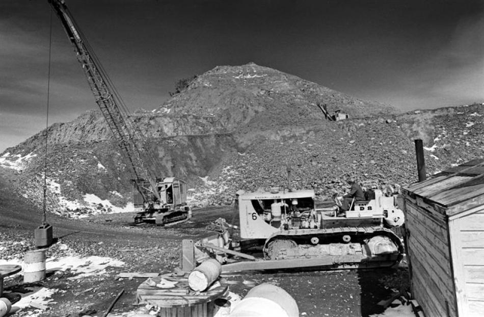 large-scale quarrying on the hill in 1969.