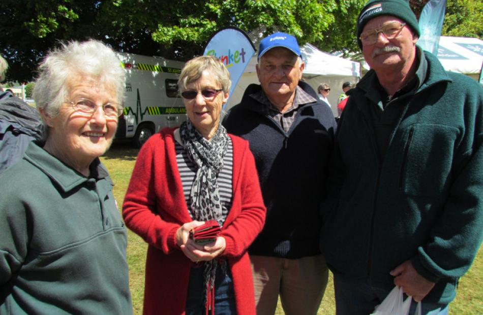 Judy Chamberlain, Margaret and Brian Leathwick, and Ramon Chamberlain, all Waimate.