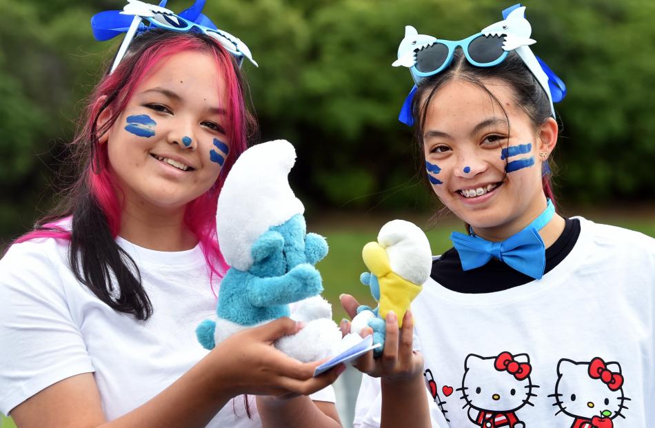 Ella Matheson (left) and Camille Genobe, both 15, have Smurfs as their mascots.