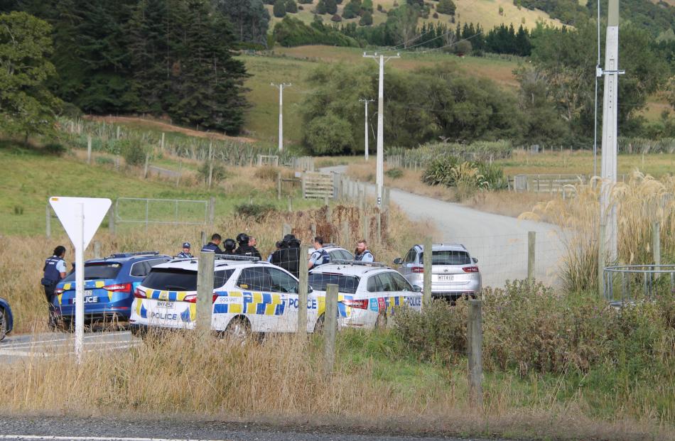  Police at the scene on Hunt Rd. Photo: Nick Brook