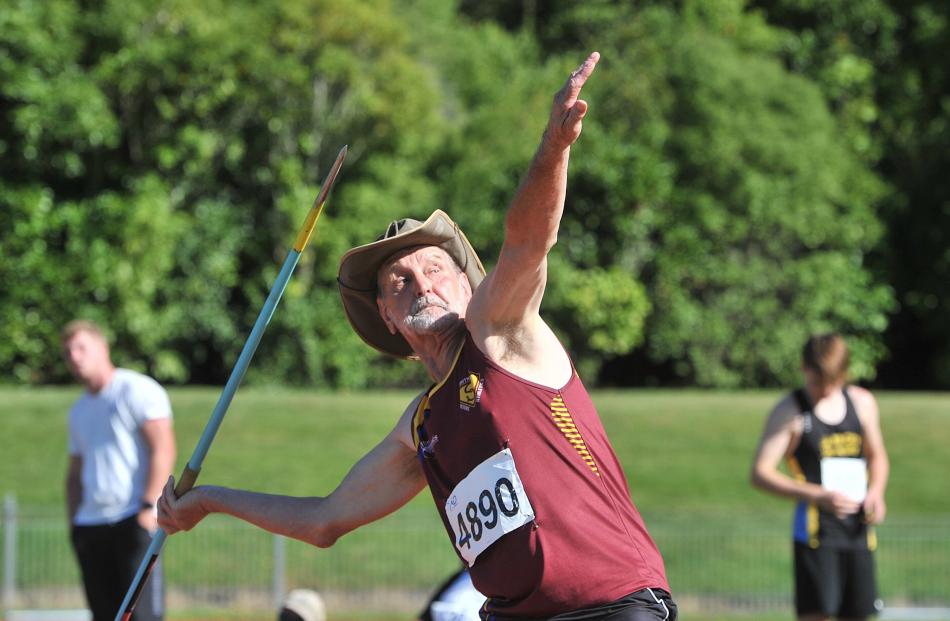 Warren Green gets ready to launch his javelin.