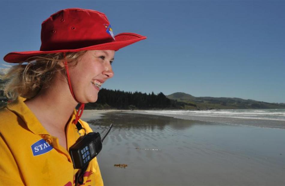 Warrington Surf Life Saving Club member Imogen Doyle (17) keeps a close eye on Warrington Beach...