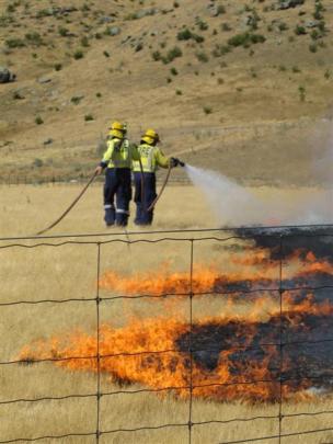 Upper Clutha firefighters tackle a new fire front.