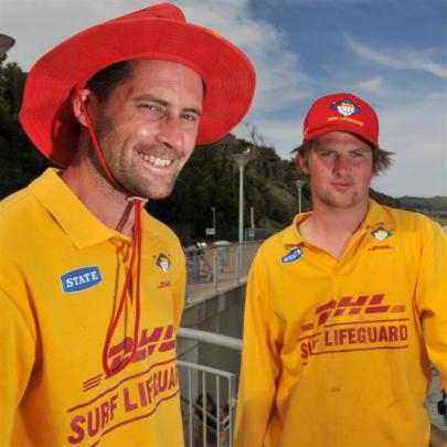 St Clair Surf Life Saving Club volunteers James Coombes (left) and James Rolfe helped save two...
