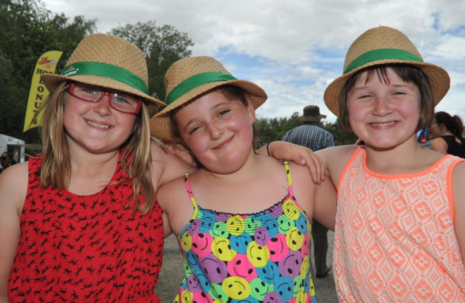 Cousins Georgia Anderson (10) and Claudia Anderson (8), both of Christchurch, and Lauryn Pinckney...