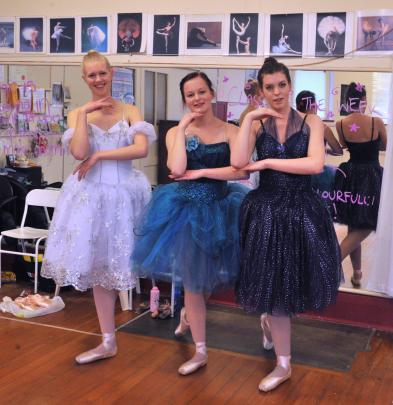 Ballerinas (from left) Claudia Sole (17), Amber Swaney (20) and Elizabeth Eathorne-Gould (19)...