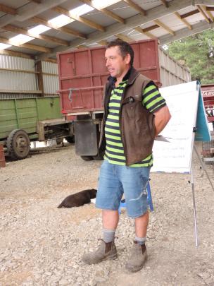 Tony Fox tells the audience about his 11 years' experience as a grazier.