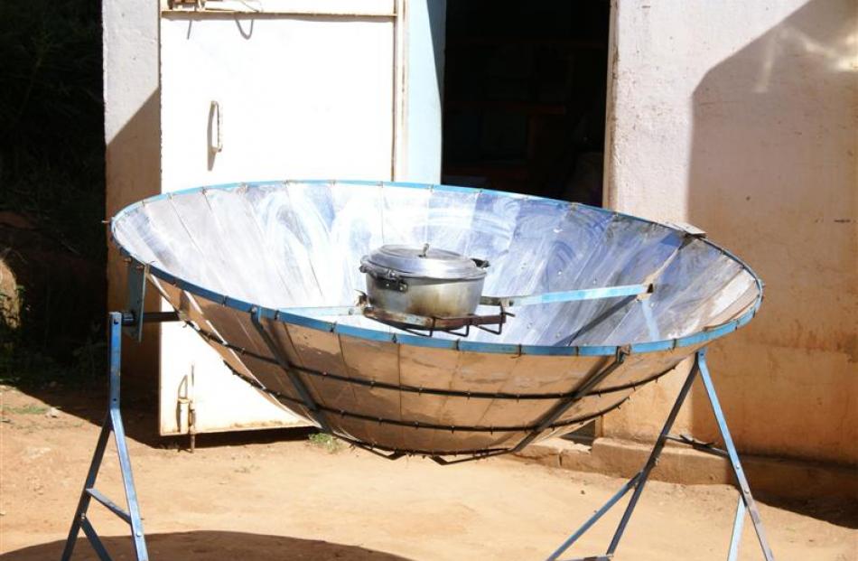 A solar cooker.