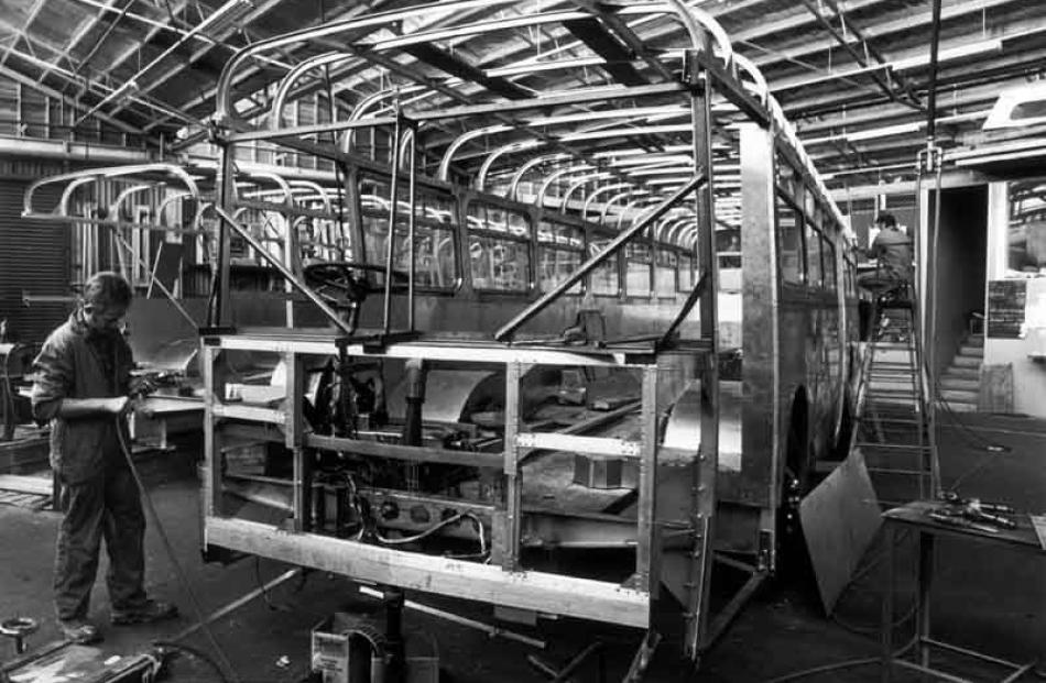 Building a body on a Leyland Leopard chassis for the council, about 1975-1977.