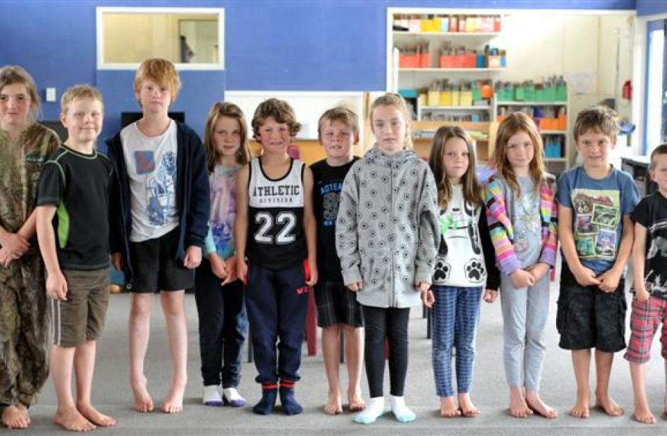 Pupils  (from left) Ria Galbraith (10), Sydnee O'Leary (10), Isaac Douglas (9), Ollie Moffatt (9)...