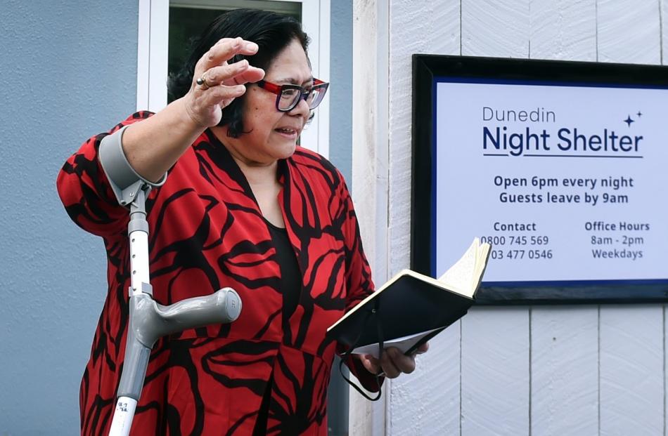 Rev Alofa Lale gives a blessing at the reopening of the expanded Dunedin Night Shelter. PHOTOS:...