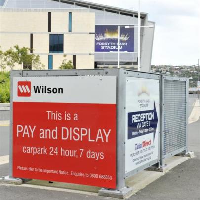 The Wilson Parking pay and display park at Forsyth Barr Stadium.