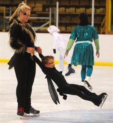 Ashleigh Black (20) and Tama Anthony-Whigham (5), of Dunedin, get to grips with their routine for...