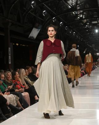 Models wore Sandra Tupu's designs from the 'Flying Fox' collection at this year's iD Dunedin...