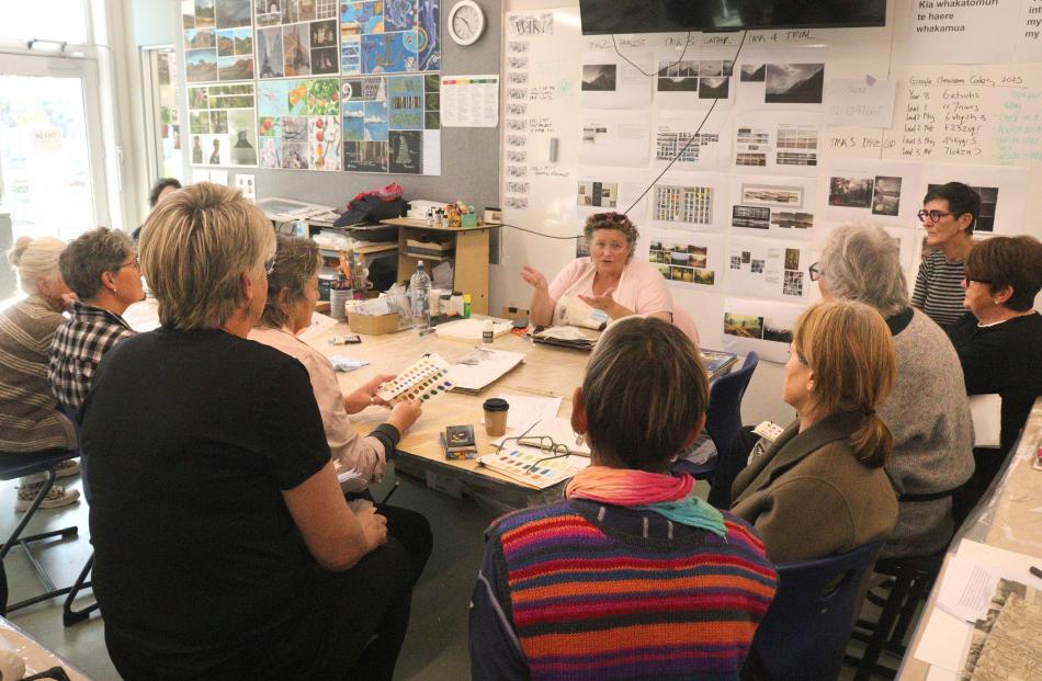 Contemporary art teacher Shona Mackenzie, from Tauranga, with a full class. PHOTOS: RAWAN SAADI