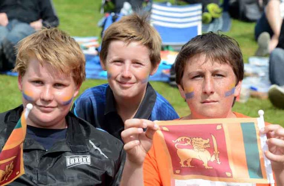 Duncan Macfarlane (14), Flynn Reyntjes (13) and Hamish Sheate {14), all of Oamaru.