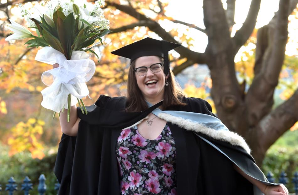 Katy Scott, 23, from Dunedin celebrates. 