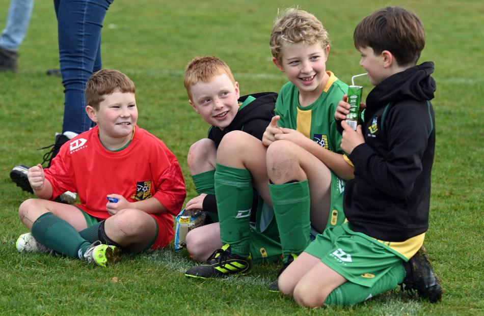 Green Island Vipers team-mates (from left) Jack Matheson, 10, Ted Kemmmett, 9, Archie Anderson, 9...