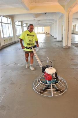 Phillip Te Wera Joseph, of Te Wera Concrete, working on the upper floors.