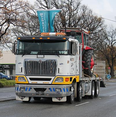 Chris Keilor, from McDonough Contracting Ltd, displayed the load-bearing ability of his truck by...