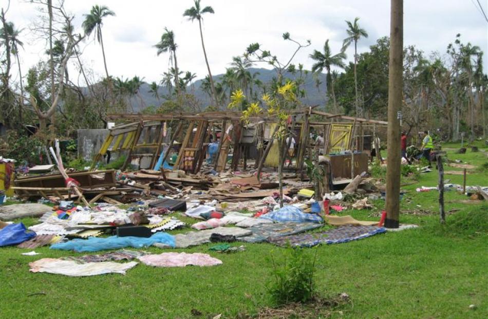 A ruined dwelling in Vanuatu following the cyclone.