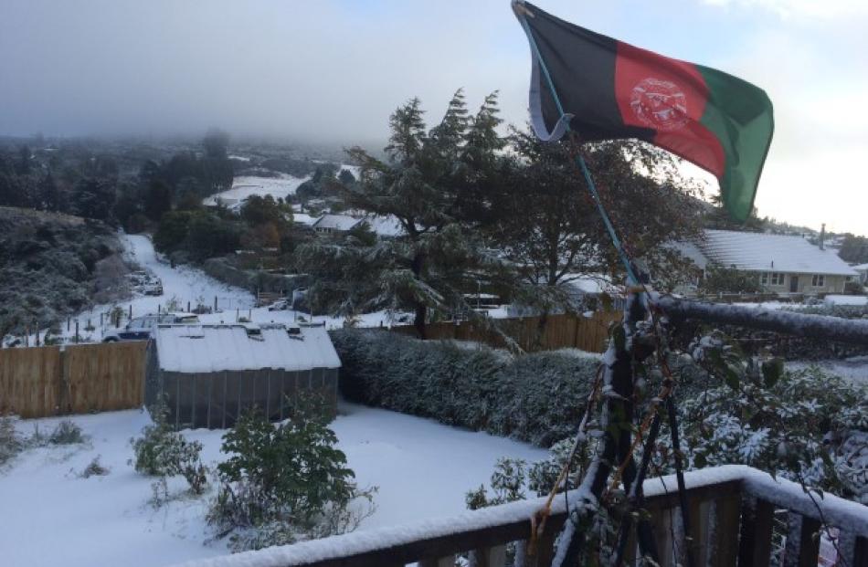 Snow in Halfway Bush, Dunedin, this morning. Photo: Akmal Barikzai