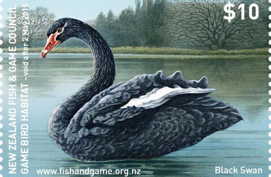 The Black Swan stamp. Photo supplied.